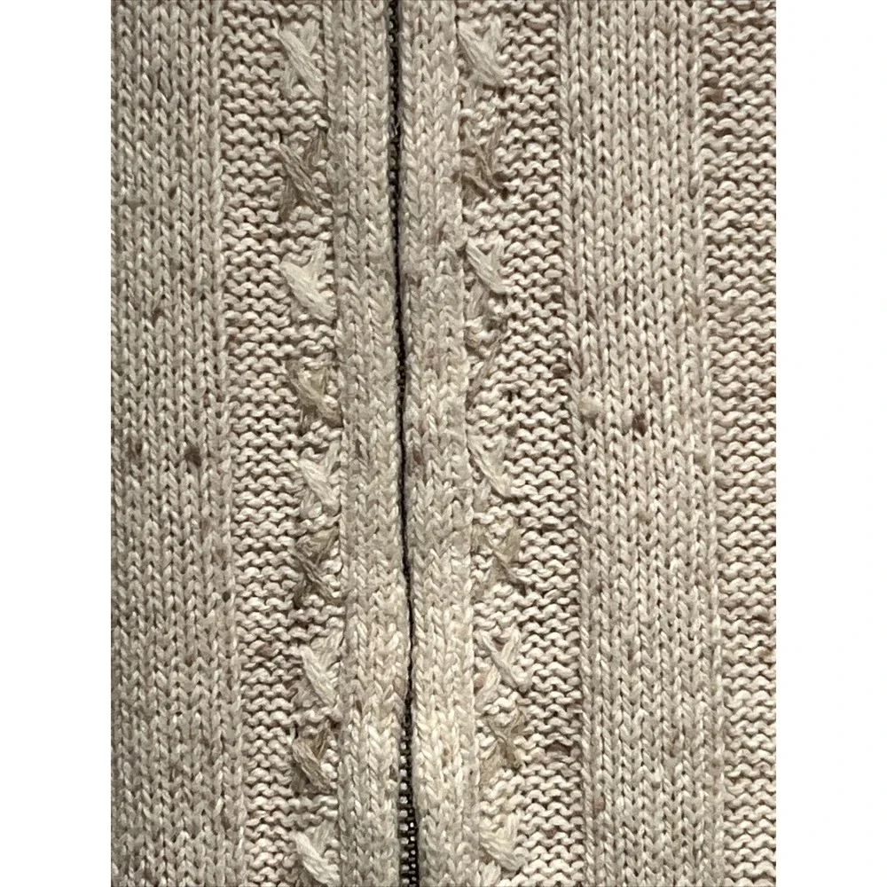 Woolrich Zip Front Sweater  Cardigan Vest Tan Heather Sz S Wool Blend Old‎ Money
